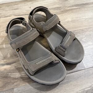Teva Hudson Men’s Sport Sandals Gray Suede Mesh Adjustable Hiking Size 11